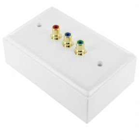Component Video RCA Wall Plate with 38mm Deep Mounting Block BUN900518