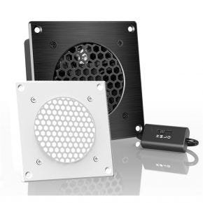 AC Infinity Airplate S1 WHT 80mm Cabinet Cooler + White Grille Frame