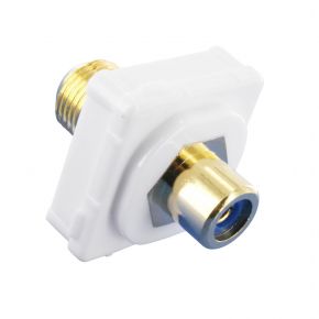 Digitek RCA Female Blue to F Female Terminal Connector For Custom Wall Plate Gold Plated 05BC1B