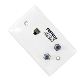 Dual F-Type + RJ12 Wall Plate for Antenna + Phone Line 05A1FUDM