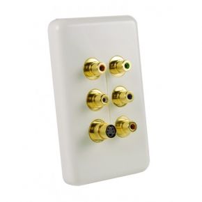 Neotech Origin RCA Component RGB & Audio / S Video Wall Plate White NSP118