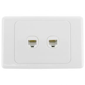 2-Port CAT6 Network Punch Down Wall Plate