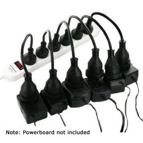 8 Way Powerboard Space Saver Power Board Extension Lead Cord Set PBSS8