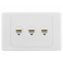 3-Port CAT6 Network Punch Down Wall Plate