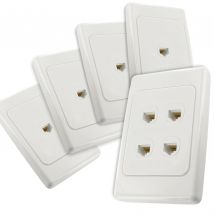 4-Port CAT6 Network Cable Wall Plates Bundle