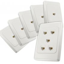 5-Port CAT6 Network Cable Wall Plates Bundle